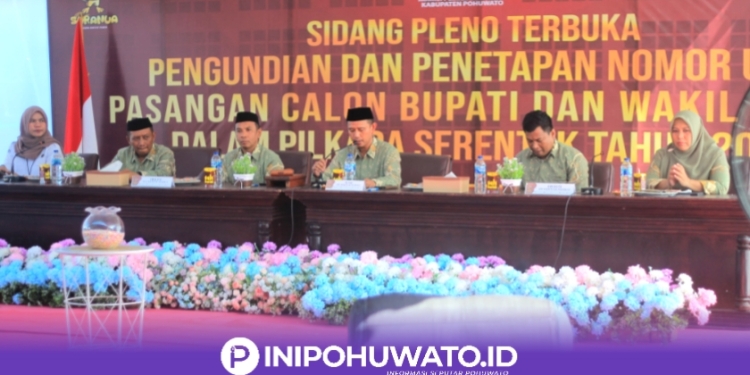 KPU Pohuwato Resmi Tetapkan Nomor Urut Paslon Pilkada 2024