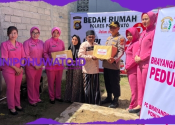 Polres Pohuwato Hadirkan Senyum untuk Warga Lewat Program Bedah Rumah