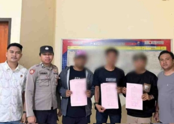 Empat Pelaku Penganiayaan Ka Tu’u di PETI DAM Resmi Ditahan Polres Pohuwato