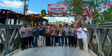 Akses Warga Pulubala Kembali Terhubung, Pani Gold Mine Resmikan Jembatan Bailey